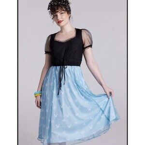 Her Universe Disney Minnie Mouse Mesh Sweetheart Dress Size S Black Blue